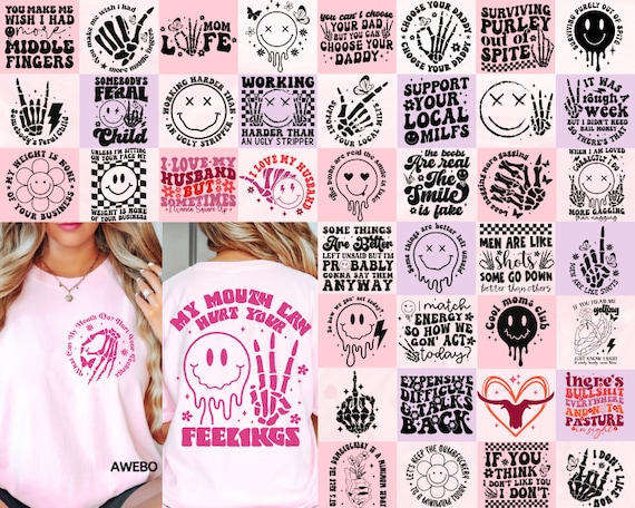 22 Sarcasm Front and Back Shirt Svg Bundle, Funny quotes Clipart svg, Retro Sarcastic Svg, Sarcastic Sayings Svg, Adult Humor Svg, Png File