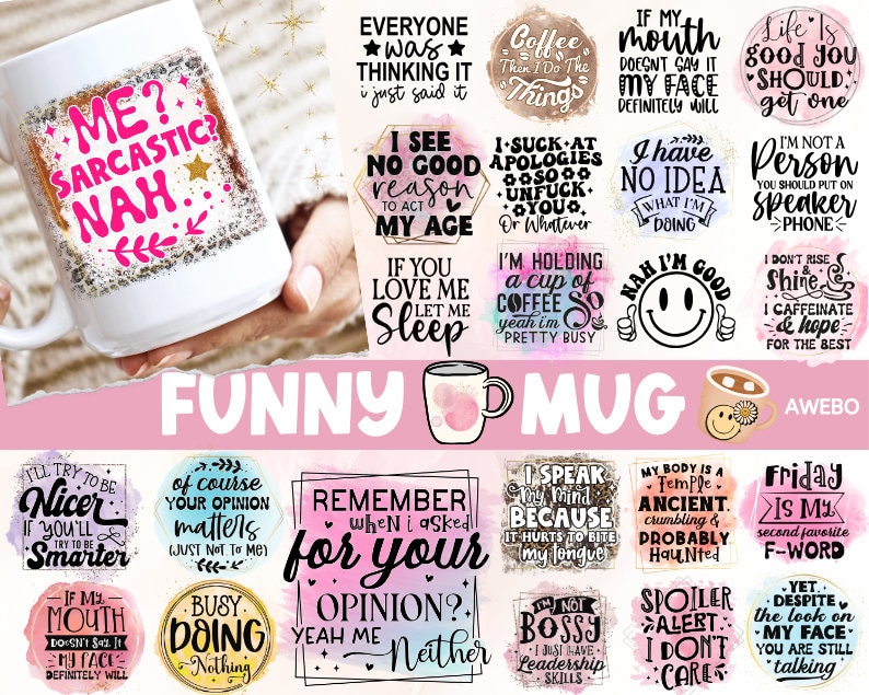 Pu&ograve; includere: Una collezione di 16 tazze colorate con detti divertenti. Le tazze presentano una variet&agrave; di disegni, tra cui un viso sorridente, una tazza di caff&egrave; e una farfalla. I detti sulle tazze sono tutti divertenti e riconoscibili, e sarebbero un ottimo regalo per chiunque ami una buona risata.