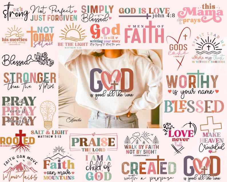 Boho Elegant Christian Svg Png Bundle, Bible Verse svg, Scripture svg, Sleeve Shirt Design Svg, God Jesus Svg, Psalm Svg, Love Faith Svg Png