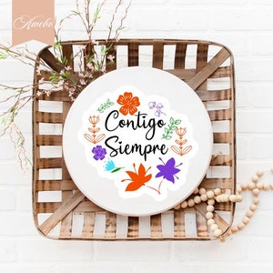 Beautiful Spanish Christian Digital Stickers SVG PNG EPS. Spanish Printable Stickers of Bible Verses with Flowers for Notebooks, Tumblers, Laptops and more.