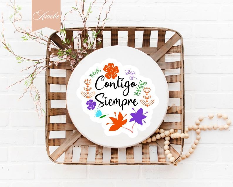 Beautiful Spanish Christian Digital Stickers SVG PNG EPS. Spanish Printable Stickers of Bible Verses with Flowers for Notebooks, Tumblers, Laptops and more.