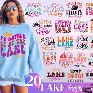 Paquete de Svg y PNG de lago, citas de Svg de vida en el lago, Svg de familia, Svg de campamento, Svg de vacaciones, Svg de citas divertidas, Svg de casa en el lago, Svg y PNG de lago de verano