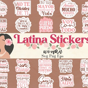 Latina Positive Bundle Stickers SVG PNG, Latina Stickers svg, Spanish Sayings svg, Quiero Puedo y lo Hare Svg, Mexican Stickers Png