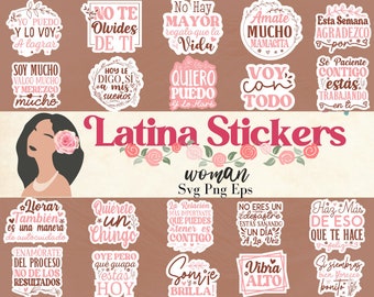 Latina Positive Bundle Stickers SVG PNG, Latina Stickers svg, Spanish Sayings svg, Quiero Puedo y lo Hare Svg, Mexican Stickers Png