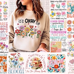 Floral Inspirierendes Bündel Png, Positive Zitate Png, Freundlichkeit Png, Frühlingsblumen Png, Selbstpflege Png, Selbstliebe Png, psychisch gesund Png