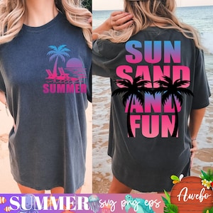 21 Retro Summer Svg Png Eps Bundle for front and Back Shirt Design