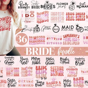 Groovy Braut zward Png-Bundle, Retro Brautparty Blatt, Hochzeit Blatt, Brautjungfer Blatt, Braut Team Blatt, Trauzeugin Ehre Blatt, Junggesellinnenabschied Blatt