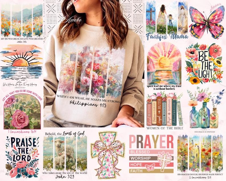 Colorful Christian Png Bundle