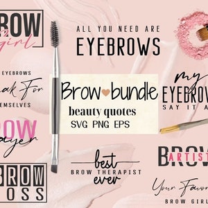 Beauty bundel-svg | Voorhoofdbundel svg | Make-upbundel svg | PNG-bestand | Make-up wenkbrauw svg | Wenkbrauw meisje Svg | T-shirt-svg | Digitale download voor make-up