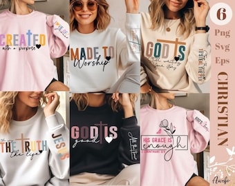 Boho Christian Svg Png Bundle, Religious svg, Sleeve Sweatshirt Design Svg, Bible Verse Svg, Psalm Svg, Jesus Svg, God Svg, Faith Svg, Png