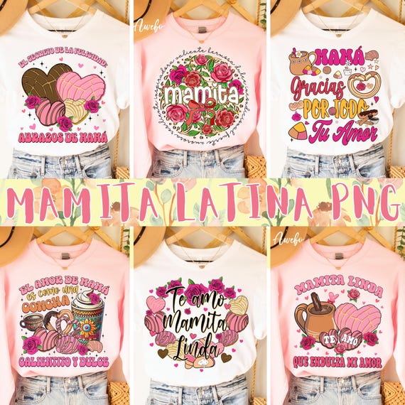 Latina Mom PNG Bundle, Floral Latina Mama PNG, Mamita Te Amo Png, Conchita Heart Png, Spanish Mom Quote, Rosa y Conchas Png, mexican mom Png