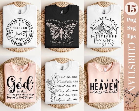 Boho Christian SVG PNG bundle | Religious svg bundle l Faith Quotes SVG | Bible Verse Shirt svg | Psalm Svg | Jesus Svg | Scripture Svg