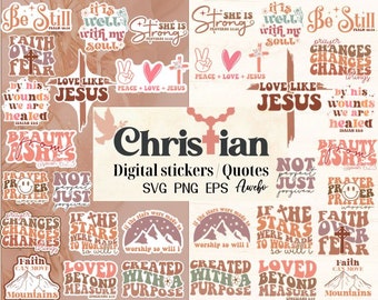 Christian Png Sticker Bundle, Bible Verse Svg, Jesus Svg, God Svg Png ...