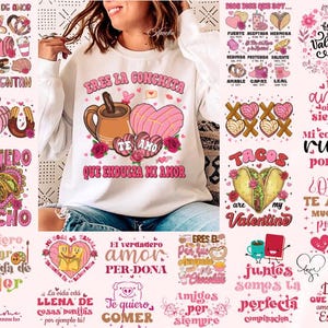Paquete Mexicano Valentine Svg Png, Latina Valentine Png, Pan Dulce Png, Refranes Españoles Png, Tacos Png, Nachos Png, Dios dice que soy Png