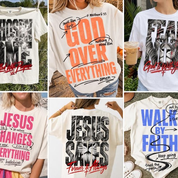 Urban Christian PNG Bundle, Modern Faith Designs, Christian Streetwear Sublimation, Bible Verse Shirt Graphics, Digital Download