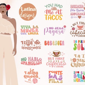Bundle de conception Latina SVG PNG, Chingona svg, mais d'abord Cafecito y Chisme SVG, citations drôles mexicaines, dessins par sublimation, fichier png T-shirt svg