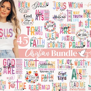 Buntes christliches SVG-Png-Bundle, Bibel-Vers-Svg, Schrift-Svg, Ärmel-Shirt-Design-Svg, Gott Jesus-Svg, Psalm-Svg, Liebe-Glauben-Svg-Png-Fil
