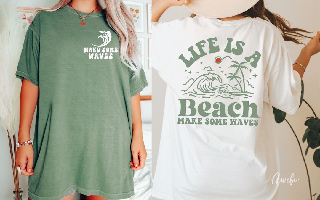 Life is a Beach Make Some Waves Svg, Retro Summer Svg Png, Summer ...