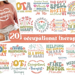 Ensemble rétro png de ergothérapeutes, Svg en bonne santé mentale, Therapy Squad Svg, ergothérapeutes Svg, svg de conception de services professionnels