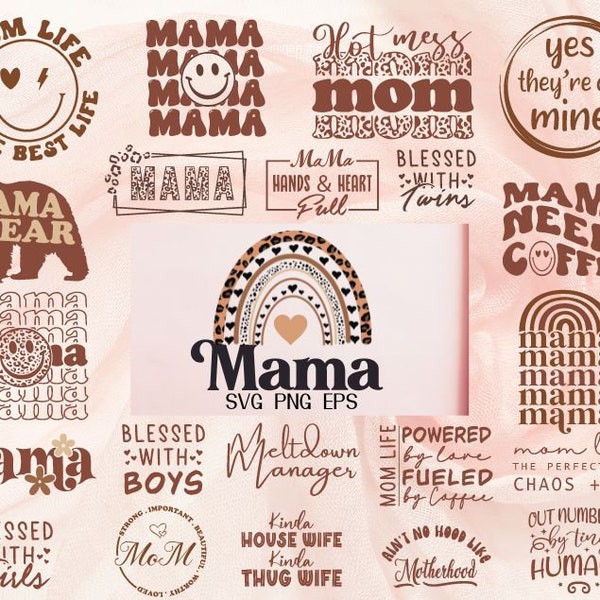 21 Boho Mama Svg Png Bundle | Mom Svg | Coffee Mug Svg | Sublimation Designs | Blessed Svg | Funny Quotes svg | Retro Quote svg | Trendy svg