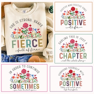 Boho Inspirational Png Bundle, Florale Motivationszitate Png, Selbstliebe Png, Positive Affirmation Png, Sie immer genug Png, Freundlichkeit Png