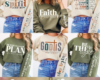 12 Boho Christian Svg Png Bundle, Religious svg, Sleeve Sweatshirt Design Svg, Bible Verse Svg, Psalm Svg, Jesus Svg, God Svg, Faith Svg,Png
