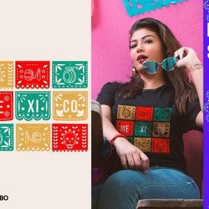 Mexico-png-bestand | Mexico-SVG | Latina-svg | Mexicaanse SVG | PNG-bestand | Svg-bestand voor Cricut | Mexicaanse Papel Picado | Shirt Mexican Toys | Latina-T-shirt