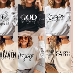 Lot chrétien PNG SVG | Lot Svg religieux l Bundle Svg sweat-shirt à manches | Verset biblique chemise svg | Psaume vg | Jésus Svg | Dieu Svg png