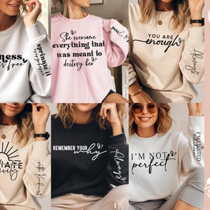 Boho Motivational SVG PNG Bundle | Self Love svg bundle l Inspirational Sleeve Sweatshirt Design Svg Bundle | Empowered Women Svg | Png file