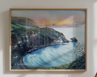 Channel Islands National Park Watercolor Art Print, Coastal Wall Decor