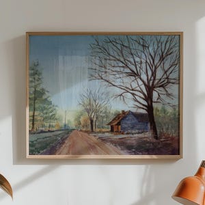 Regalo especial de acuarela pintada a mano con ilustración de paisaje, recuerdo para parejas, regalo memorable de aniversario para decoración artística.