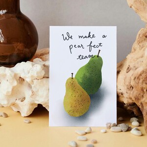 Carte de l'amitié, nous formons une équipe parfaite, téléchargement numérique Carte de Saint-Valentin avec style aquarelle, carte de fruits, format A2 et 5 x 7