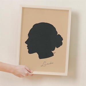 Custom silhouette portrait, Personalized digital silhouette portrait for families, Face profile portrait, Vintage classic room decor gift