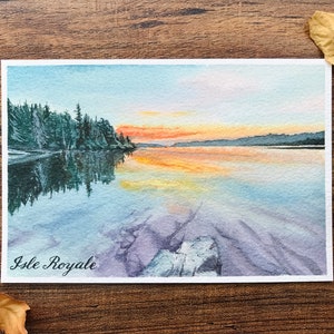 Acuarela de paisaje pintado a mano: arte de recuerdos de viaje personalizado