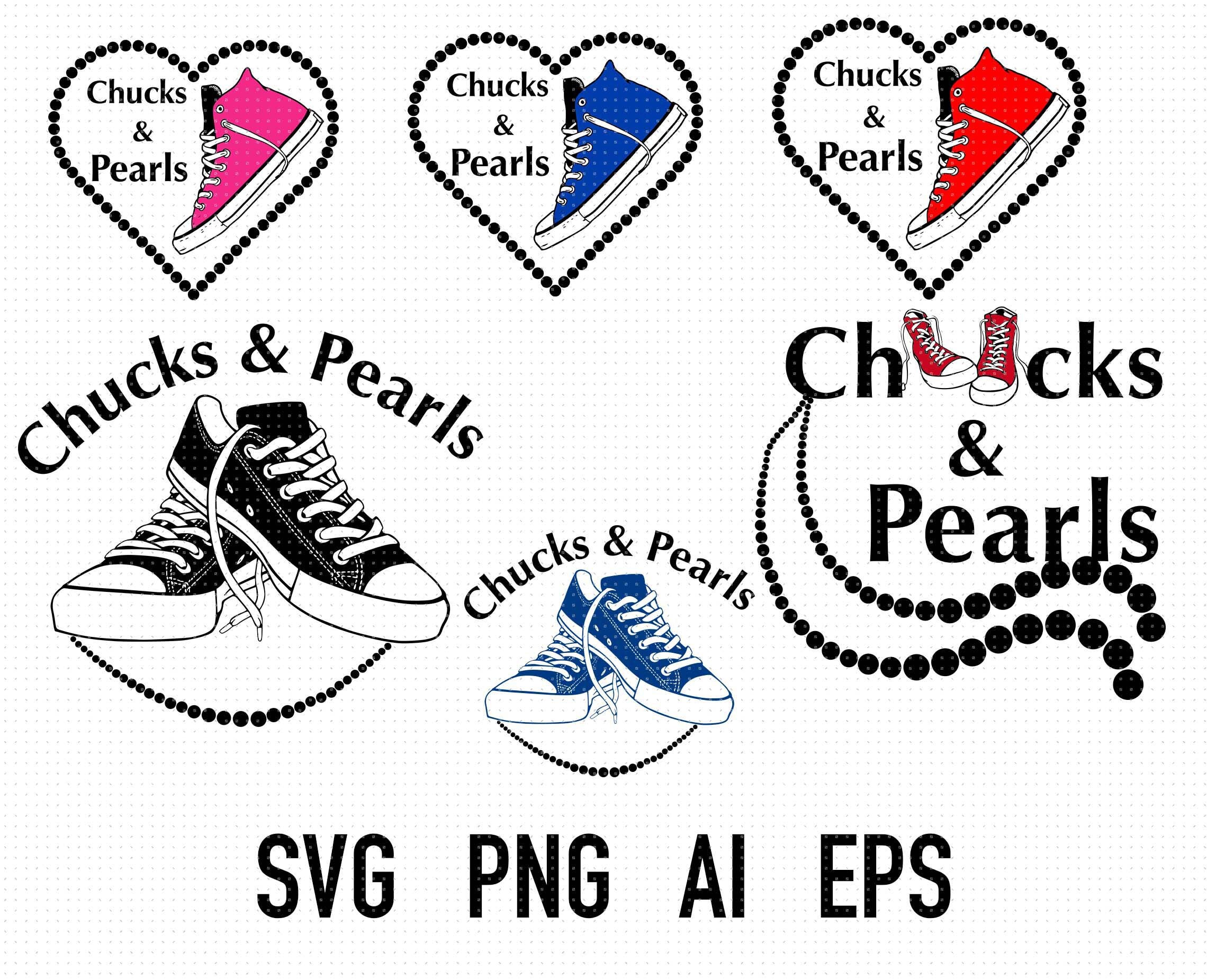 Chucks And Pearls Svg Png Ai Chuck And Pearls Svg Digital Etsy