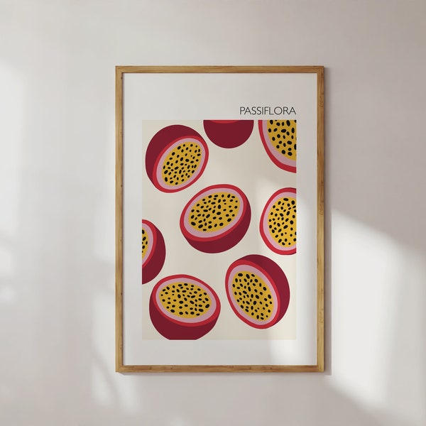 Passionsfrucht Print Kitchen Decor Wandkunst, Obstmarkt Print, Housewarminggeschenk