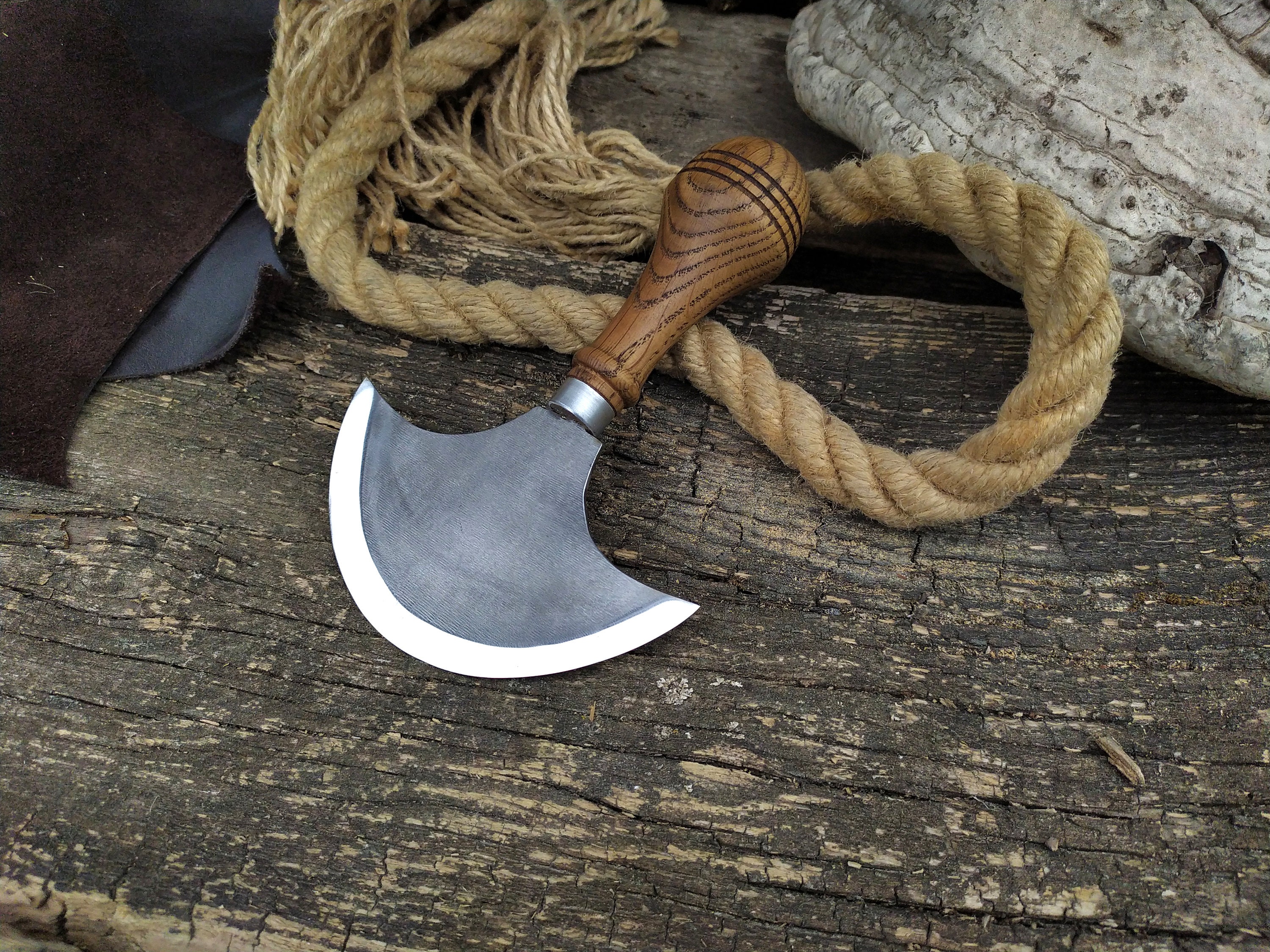 Leather knife Leather Half Moon Knife Head Round Knife Big Etsy