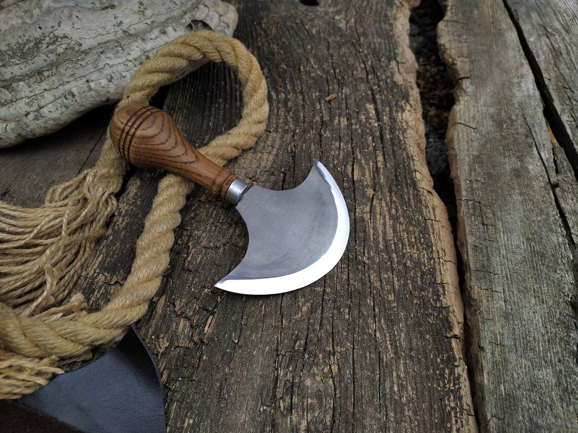 Leather knife Leather Half Moon Knife Head Round Knife Big Etsy