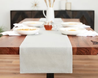 Linen Table Runner in Cool Gray. Various sizes available. Table linens. Minimalist Decor. Modern Table Runner