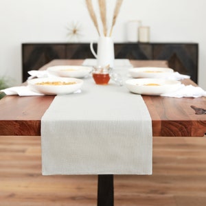 Natural Linen Table Runner Available in various sizes and colors Christmas Decor Christmas Table Setting Thanksgiving Decor image 3