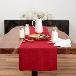 Natural Linen Table Runner Available in various sizes and colors Christmas Decor Christmas Table Setting Thanksgiving Decor image 4