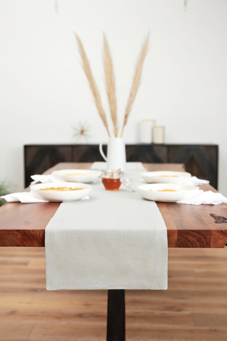 Natural Linen Table Runner Available in various sizes and colors Christmas Decor Christmas Table Setting Thanksgiving Decor image 3