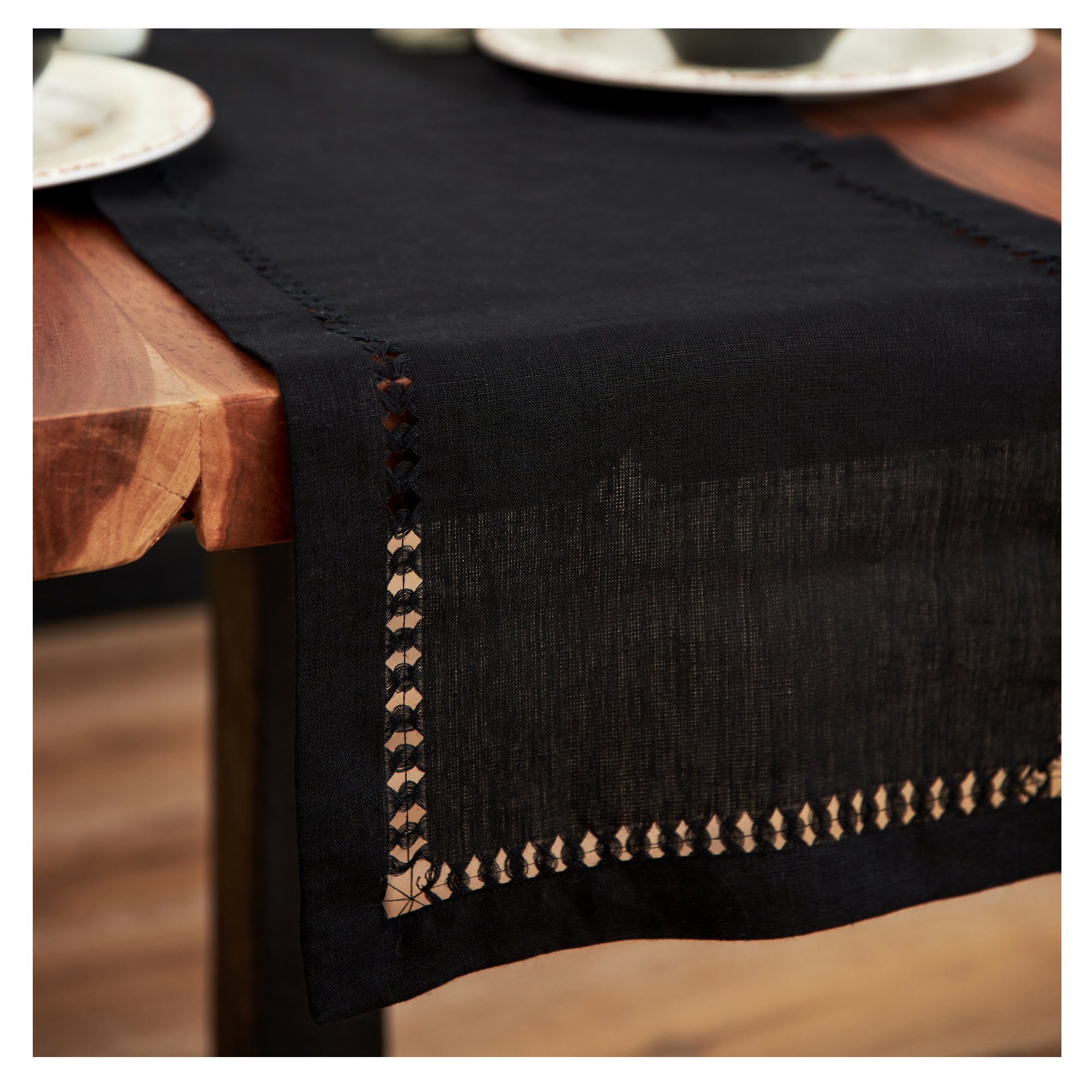 Black Linen Table Runner. Available in Various sizes. Table Etsy
