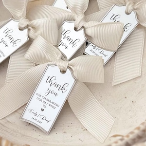 Luxury Mirror Wedding Favor Tag, Custom Name Tag, Bridesmaid Gift Tag, Thank You Tags, Save The Date Favor Tag, Bridal Shower Gift Tags