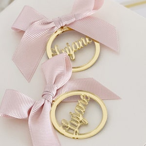 Personalized Gold Mirror Name Tags, Baby Shower Favor, Birthday Gift Label, Acrylic Mirror Favor Tag, Birthday Favor Tag, Name Tags