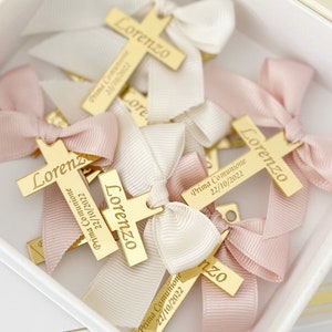 Personalized Baptism Favor Tag, Gold Mirror Cross Tag, Confirmation Tag, Baptism Gift Tag, Mi Bautizo Favor Tag, Baptism Thank You Tag