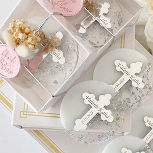 Silver Baptism Magnet Favor, Baptism Favors For Girl & Boy, Christening Favor, Mi Bautizo, Communion Favor, Baptism Cross, Personalized Gift