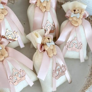 Lembrancinhas personalizadas de chá de bebê com ursinho de pelúcia, saquinhos de saquinho de ursinho de pelúcia, sacola de presente de ursinho de pelúcia, lembrancinhas de batismo, muito obrigado, aniversário de ursinho de pelúcia