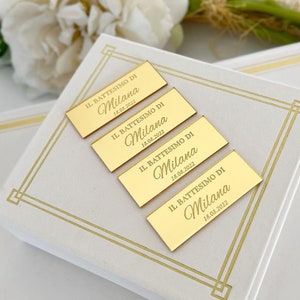 Custom Gold Acrylic Name Tag, Save The Date Mirror Tag, Reception Token, Birthday Tags, Chocolate Favors, Lettering Name Logo, Gift Tag