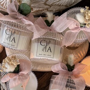 Personalized Wedding Candle Favors: Thank You Favors, Bridal Shower Gift